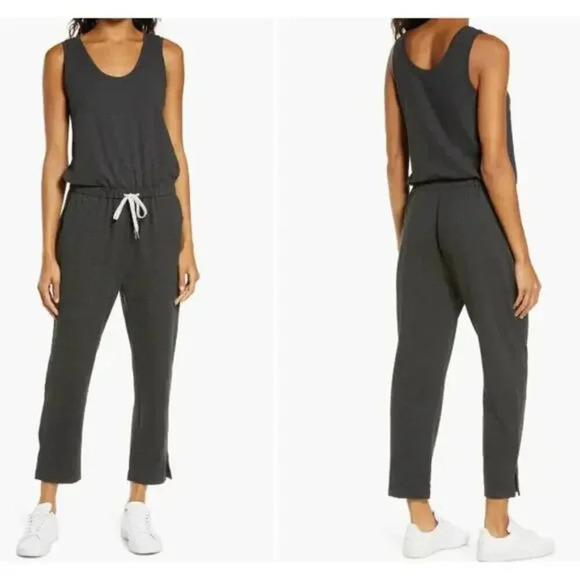 Zella Pants - Zella Gwen Sleeveless Knit Romper Jumpsuit in Gray. Sz: 1X